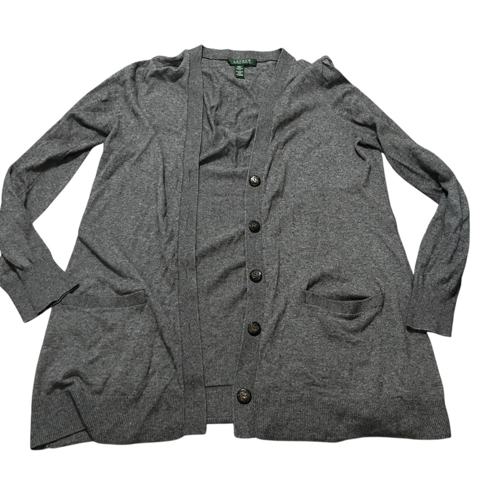 Lauren Ralph Lauren Womens Cotton Cashmere Lightweight Cardigan Size Medium